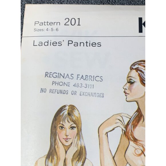 Kwik Sew Misses Panties Sewing Pattern sz 4 5 6 201 - uncut - Picture 6 of 9